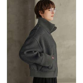 【2026AW】【S～Mサイズ展開】【ダウン90％使用 / 希少アンゴラ混】スタンドカラーショート丈ジップアップブルゾン （チャコールグレー）