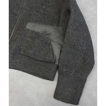 【2026AW】【S～Mサイズ展開】【ダウン90％使用 / 希少アンゴラ混】スタンドカラーショート丈ジップアップブルゾン （アイボリー）｜詳細画像