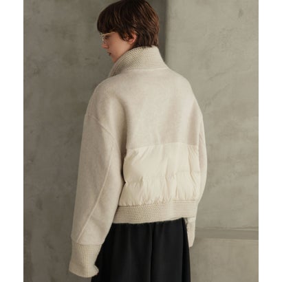 【2026AW】【S～Mサイズ展開】【ダウン90％使用 / 希少アンゴラ混】スタンドカラーショート丈ジップアップブルゾン （アイボリー）｜詳細画像