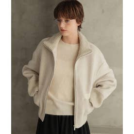 【2026AW】【S～Mサイズ展開】【ダウン90％使用 / 希少アンゴラ混】スタンドカラーショート丈ジップアップブルゾン （アイボリー）