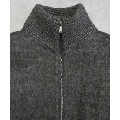 【2026AW】【S～Mサイズ展開】【ダウン90％使用 / 希少アンゴラ混】スタンドカラーショート丈ジップアップブルゾン （ライトグレー）｜詳細画像