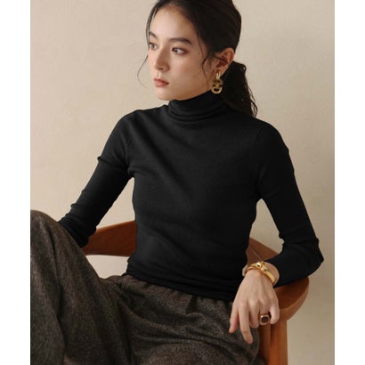 【2026AW】【ウール混 / M・L】ハイネックリブニットプルオーバー （ブラック）｜詳細画像