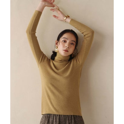 【2026AW】【ウール混 / M・L】ハイネックリブニットプルオーバー （キャメル）｜詳細画像