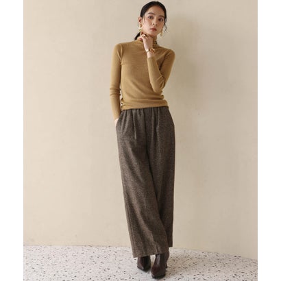 【2026AW】【ウール混 / M・L】ハイネックリブニットプルオーバー （キャメル）｜詳細画像