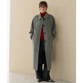 【2026AW】【上質ウール70％】オーバーサイズステンカラーロングコート （グレー）