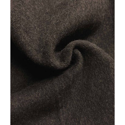 【2026AW】【上質ウール70％】リブニット切り替えショールカラーベルト付きハーフコート ガウンコート （ブラウン）｜詳細画像