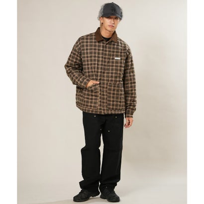 エレメント ELEMENT ジャケット メンズ ワンポイント ロゴ PLAID PUFF （BRW）｜詳細画像