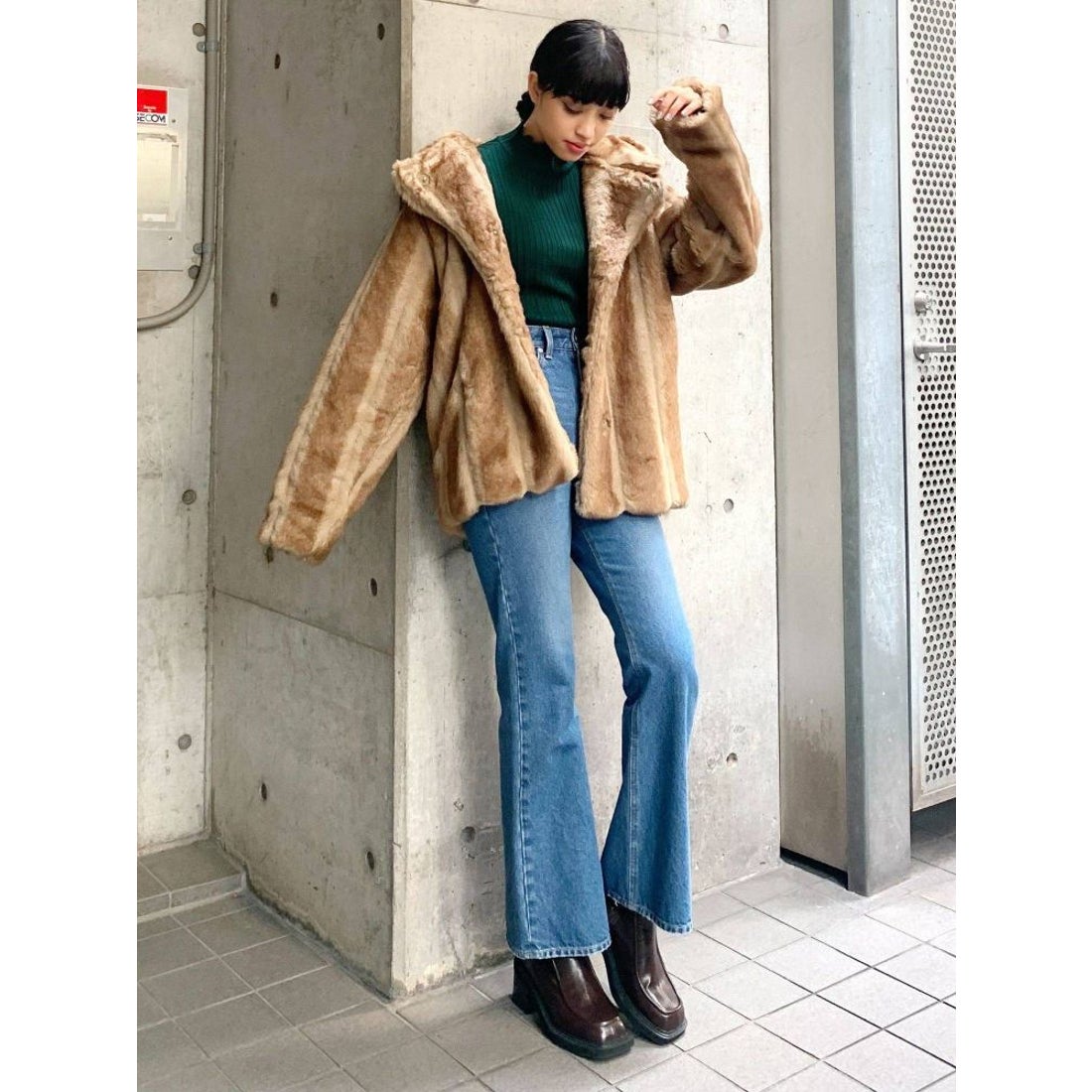 laguagem LAGUAGEM FAUX FUR フレアデニム FAUX FUR フレア デニム lagua gem FAUX FUR フレアデニム