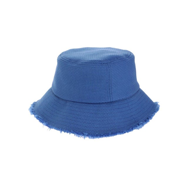FRINGE WIDE BUCKET HAT（ブルー）