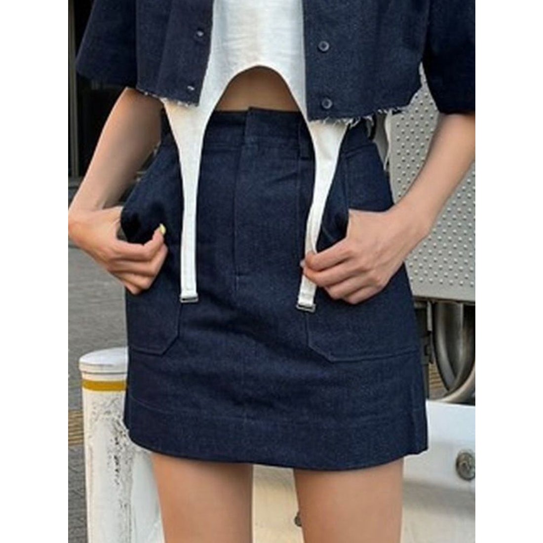 EMODA アウトポケットミニスカート（インディゴ） -ファッション通販 