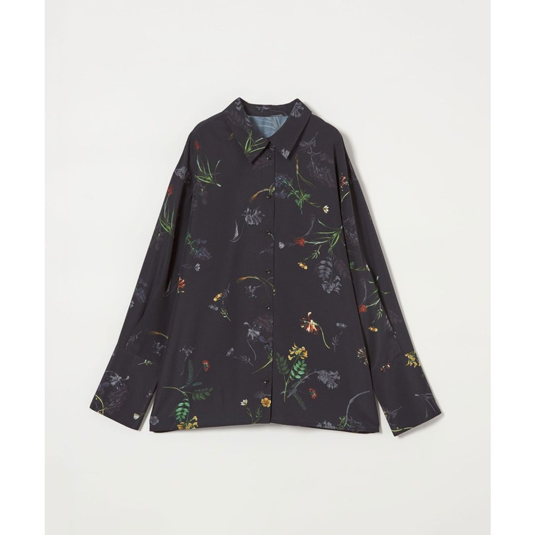 EMMEL REFINES＞EM フラワープリント シャツ （BLACK） - ファッション