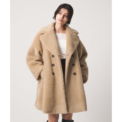 EM W/BTN Aライン F/FUR CT （BEIGE）｜詳細画像