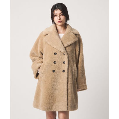 EM W/BTN Aライン F/FUR CT （BEIGE）｜詳細画像