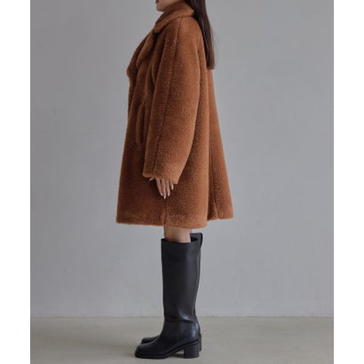 EM W/BTN Aライン F/FUR CT （BEIGE）｜詳細画像