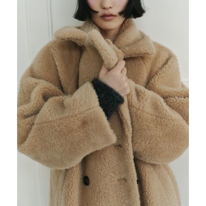 EM W/BTN Aライン F/FUR CT （BEIGE）｜詳細画像