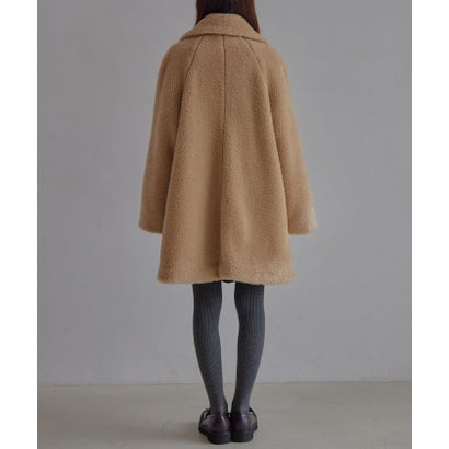 EM W/BTN Aライン F/FUR CT （BEIGE）｜詳細画像