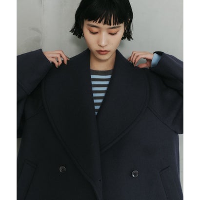 EM ショールカラー W/BTN CT （NAVY）｜詳細画像