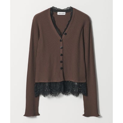 EM LACE RIB V CD （DK.BROWN）｜詳細画像