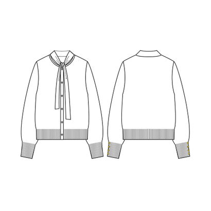 【 しっとりもちもち 】 ボウタイニット （グレージュ）｜詳細画像