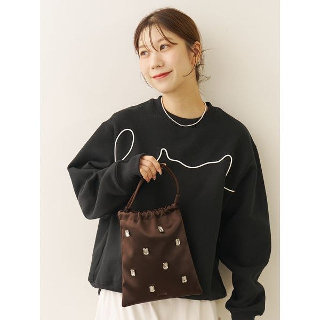 2wayビジューサテンポーチバッグ （BRW）