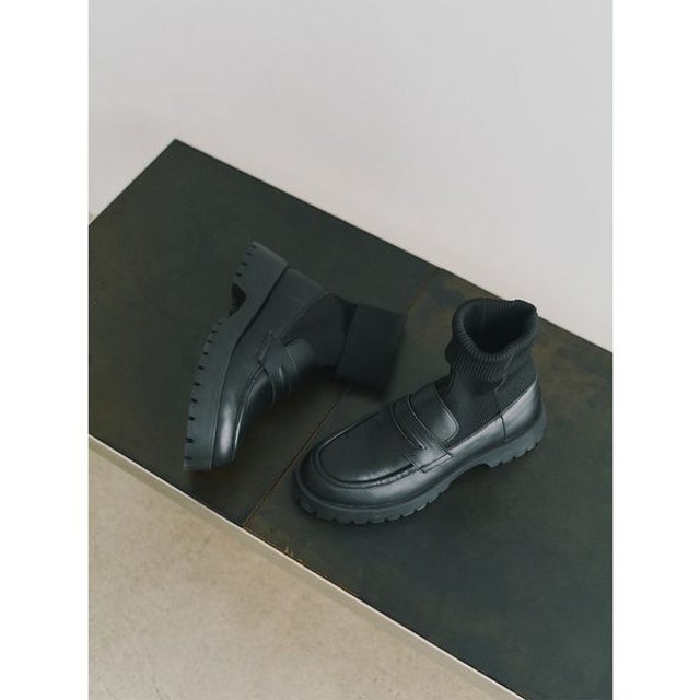 ローファーニットブーツ （BLK）