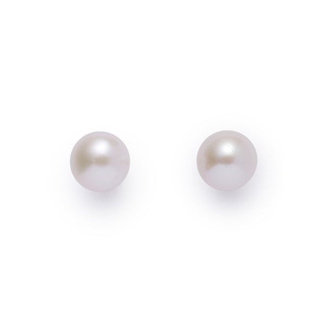 ミニ淡水パールピアス （WHT）