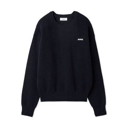 【ONLINE限定カラーあり】emmiロゴスウェットライクニット （NVY）｜詳細画像