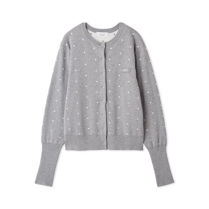 【ONLINE限定カラーあり】emmiロゴクルーネックニットカーディガン （NVY）｜詳細画像