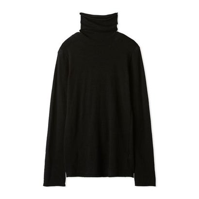 オーガニックコットンハイネックニットプルオーバー （BLK）｜詳細画像