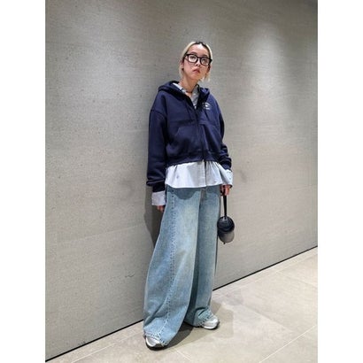 エミ emmi 【New Balance for emmi】Reimagined Fleece Full Zip Hoodie （NVY）｜詳細画像