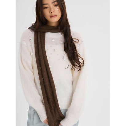 【ONLINE限定カラーあり】フラワービジューニット （BLK）｜詳細画像