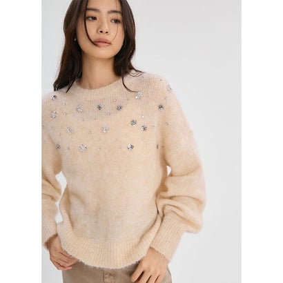 【ONLINE限定カラーあり】フラワービジューニット （GRY）｜詳細画像