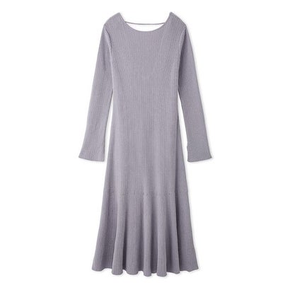 モールニットフレアワンピース （LBLU）｜詳細画像