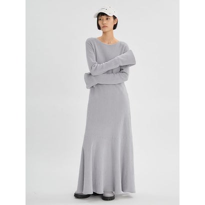 モールニットフレアワンピース （BLK）｜詳細画像