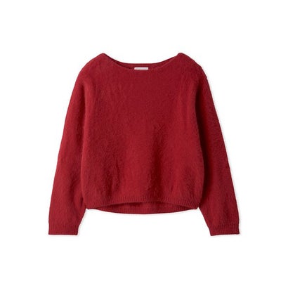 フォックスカシミヤボートネックニット （RED）｜詳細画像