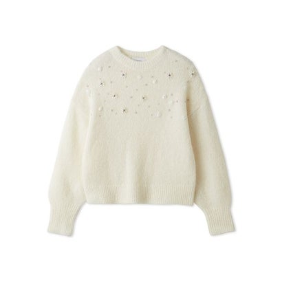 エミ emmi 【ONLINE限定カラーあり】フラワービジューニット （WHT）｜詳細画像