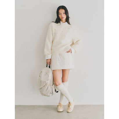 エミ emmi 【ONLINE限定カラーあり】フラワービジューニット （WHT）｜詳細画像