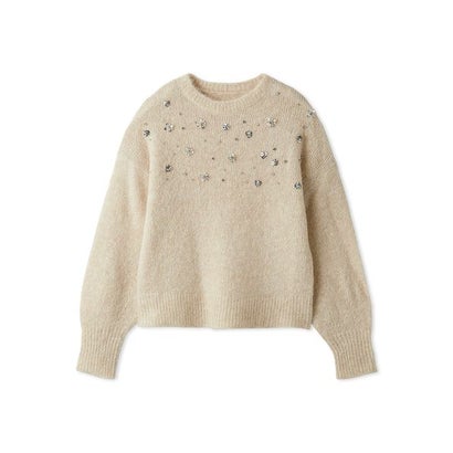 【ONLINE限定カラーあり】フラワービジューニット （BLK）｜詳細画像