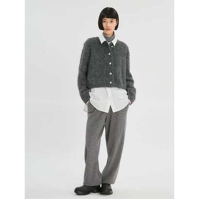 ウール100％ニットパンツ【セットアップ対応】 （GRY）｜詳細画像