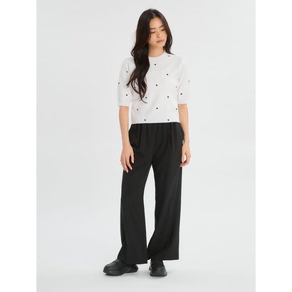 emmiロゴゴムジャガードタックイージーパンツ （OWHT）｜詳細画像