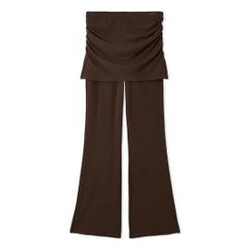 【W&T】スカートレイヤードフレアパンツ【セットアップ対応】 （BRW）