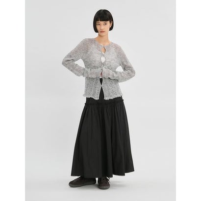 【ONLINE限定カラーあり】2way透かし編みモヘヤニットカーディガン （MNT）｜詳細画像