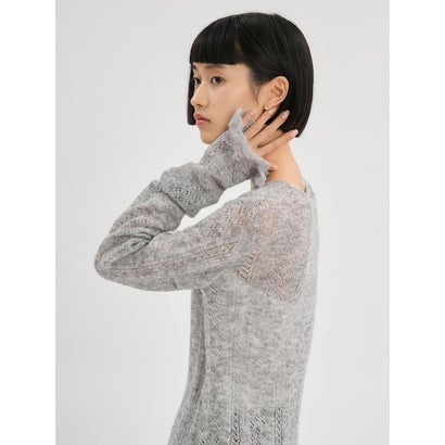 【ONLINE限定カラーあり】2way透かし編みモヘヤニットカーディガン （PNK）｜詳細画像