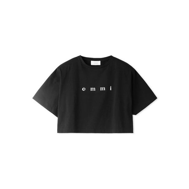 
                    【emmi×PlaX】 emmiロゴクロップドTシャツ （BLK）