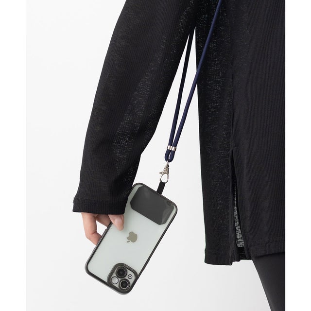 スマホケース用 パラコード モバイルストラップ スマホショルダー マルチ ネックストラップ （ネイビー）
