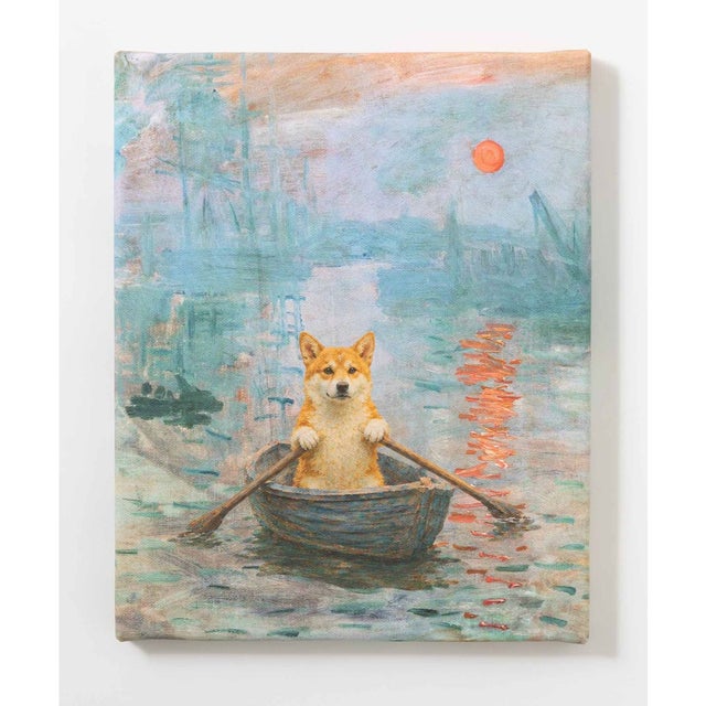 世界の名画 柴犬 アートキャンバス （K）
