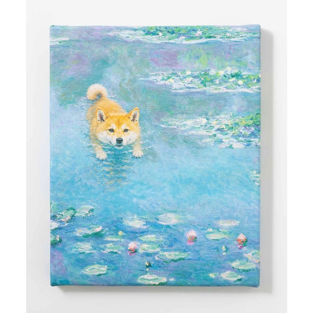 世界の名画 柴犬 アートキャンバス （L）