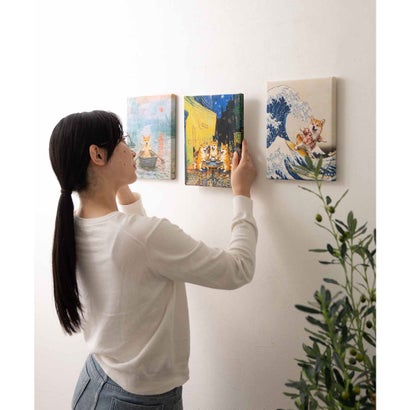 世界の名画 柴犬 アートキャンバス （D）｜詳細画像