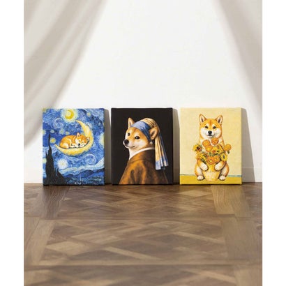 世界の名画 柴犬 アートキャンバス （E）｜詳細画像
