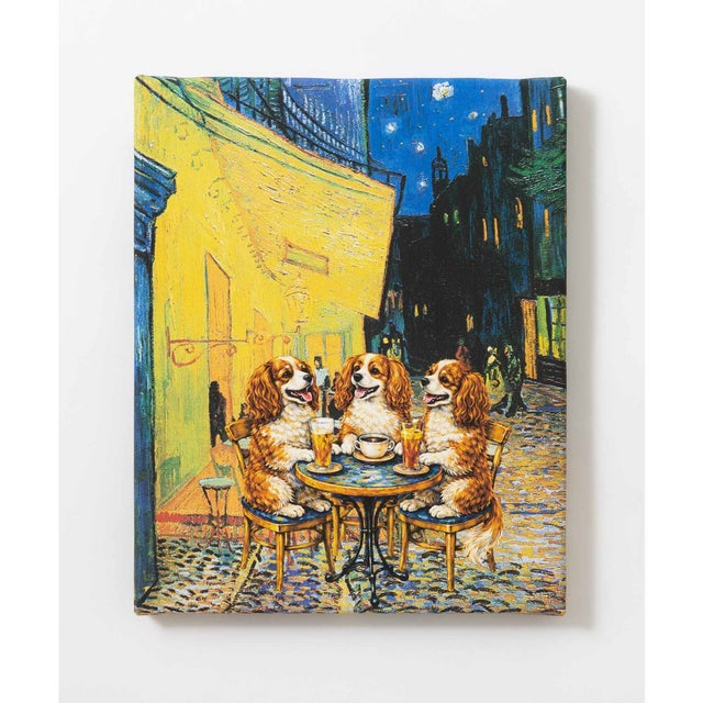 世界の名画 キャバリア 犬 アートキャンバス （B）